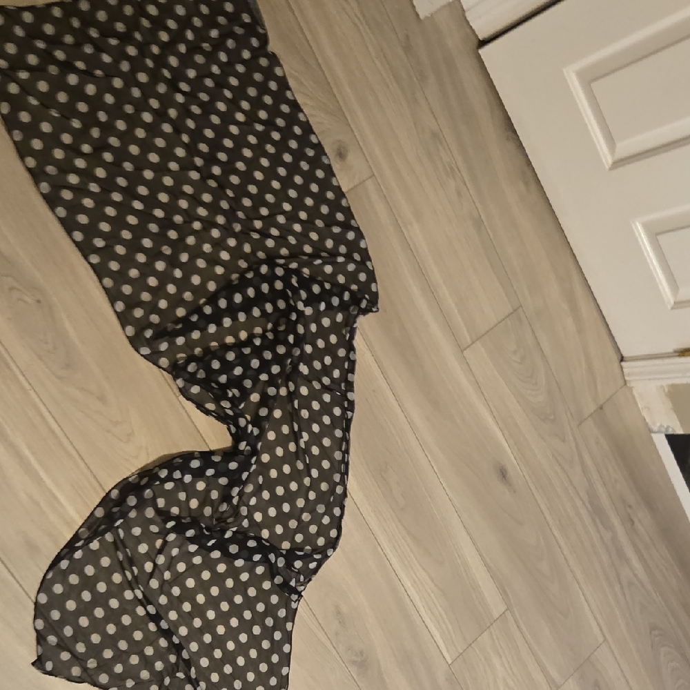 Polka Dot Black and White Scarf